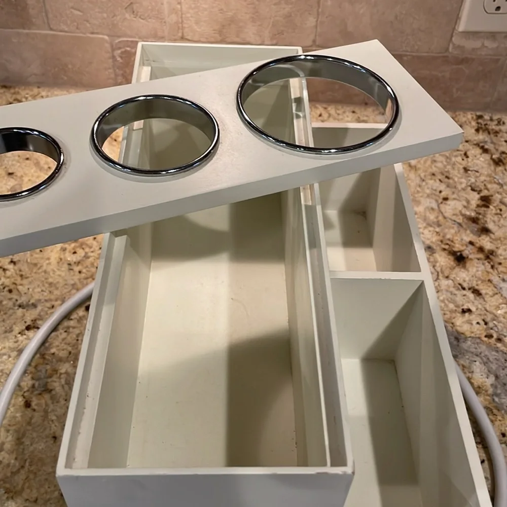 Pottery Barn Beauty Station Organizer with Build-in Electric Extension.